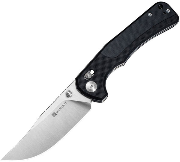 SENCUT Slybolt Crossbar Lock Black G10 Satin Clip Point 9Cr18MoV