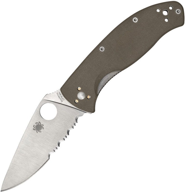 Spyderco Tenacious Linerlock Brown G10 Satin CombinationEdge CPM-M4