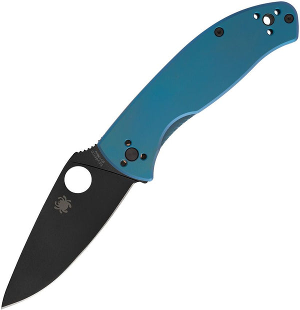 Spyderco Tenacious R.I.L. Lock Blue Titanium Black Oxide PlainEdge 8Cr13MoV