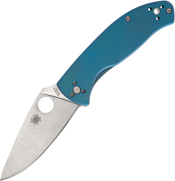 Spyderco Tenacious R.I.L. Lock Blue Titanium Satin PlainEdge 8Cr13MoV