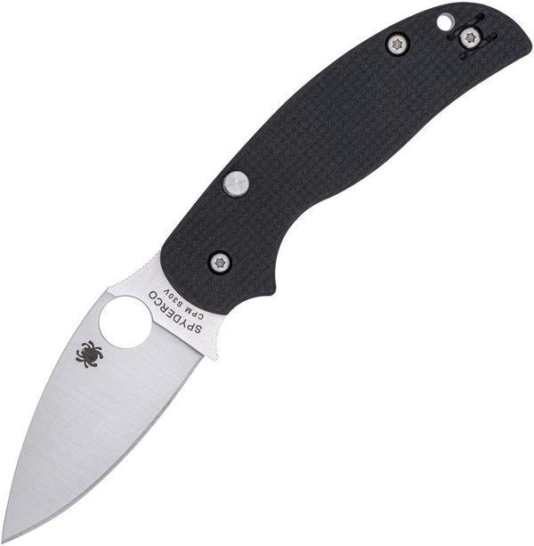 Spyderco Sage 6 Button Compression Black Laminate Carbon Fiber & G10 Satin PlainEdge CPM S30V