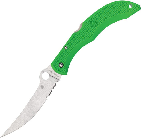 Spyderco Catcherman Salt Back Lock Lightweight Green FRN  Sprint Run Satin LC200N