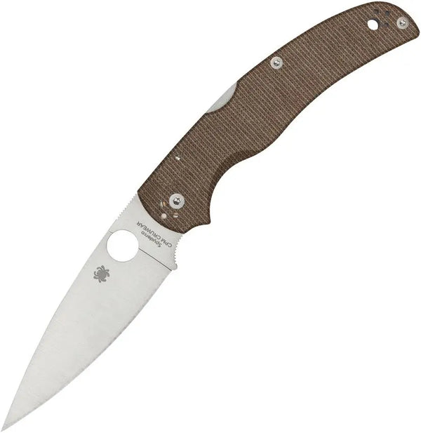 Spyderco Native Chief Lockback Brown Canvas Micarta Satin PlainEdge CPM Cru-Wear