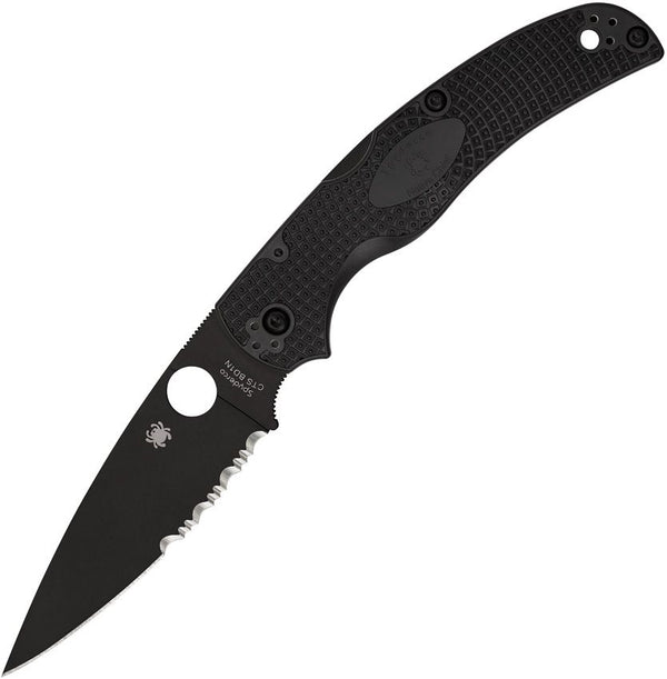 Spyderco Native Chief Lightweight Lockback Black Texture FRN DLC Coated CombinationEdge CTS BD1N