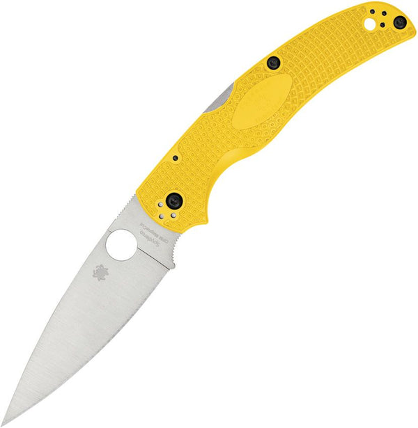 Spyderco Native Chief Lockback Salt Yellow FRN Satin PlainEdge CPM MagnaCut