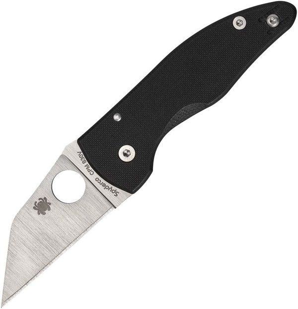 Spyderco MicroJimbo Compression Lock Black G10 Satin Wharncliffe CPM S30V