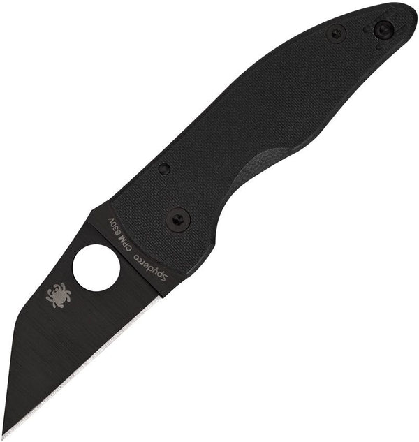 Spyderco MicroJimbo Compression Lock Blackout G10 DLC Wharncliffe CPM S30V