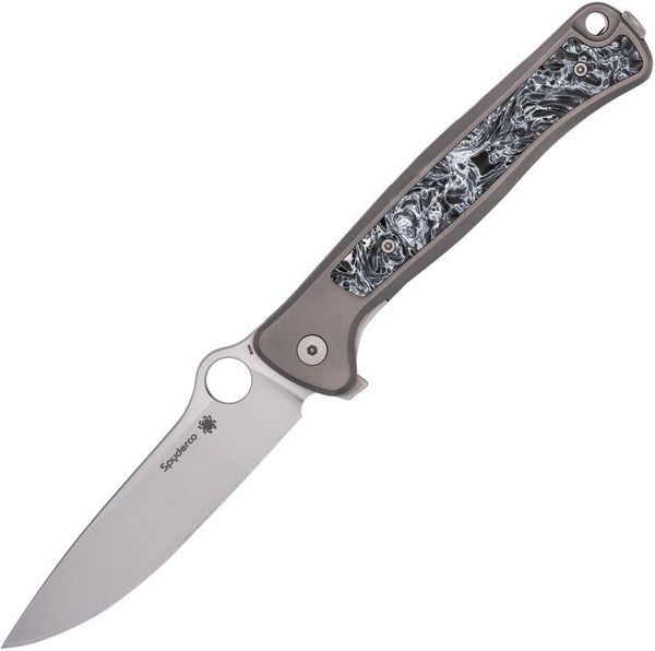 Spyderco Slym Reeve Integral Lock Gray Titanium w Carbon Fiber Inlay Satin Bohler M390