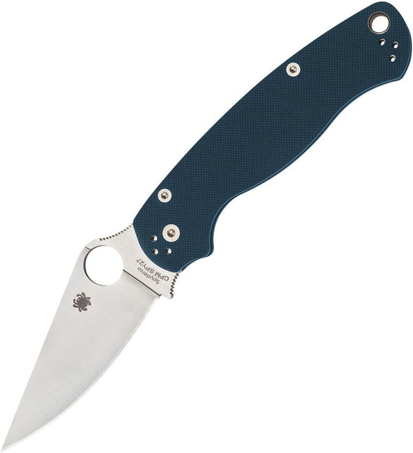 Spyderco Para Military 2 Compression Lock Cobalt Blue G10 Satin PlainEdge CPM SPY27