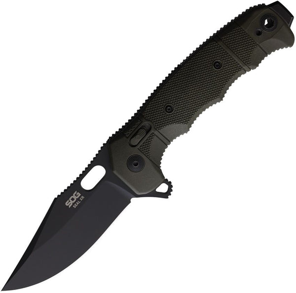 SOG SEAL XR Lock OD Green GRN Cerakote Clip Point S35VN