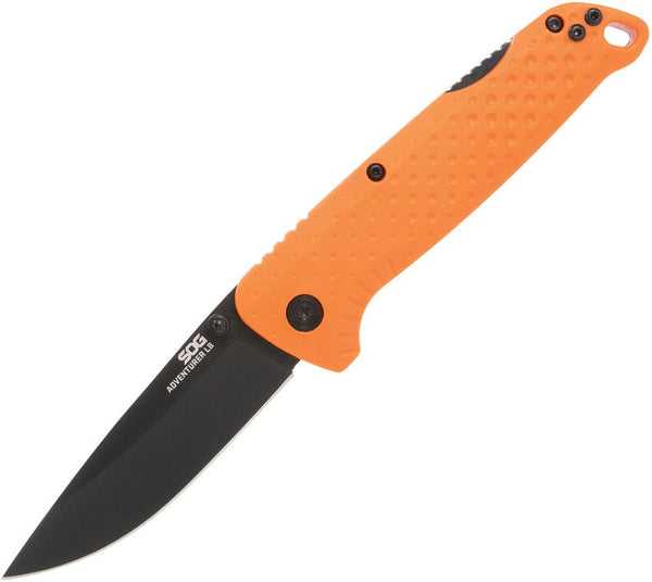 SOG Adventure Lockback Orange GFN Black PVD Coated 5Cr15MoV