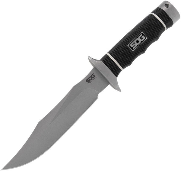 SOG Tech Bowie Black Kraton Stonewash Clip Point AUS-8