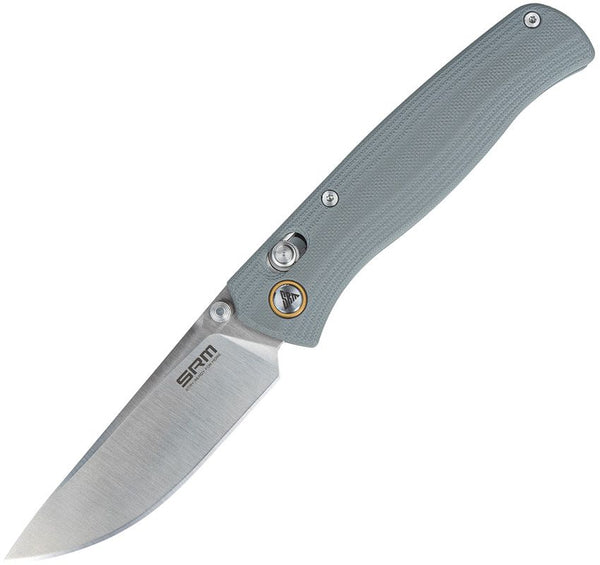 SRM Knives 255L-GK Ambi Lock Blue-Gray G10 Brushed 10Cr15CoMoV