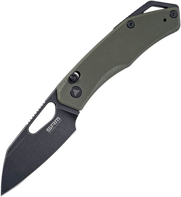 SRM Knives Cub 261M Ambi-Lock OD Geen G10 Black PVD Coated 154CM