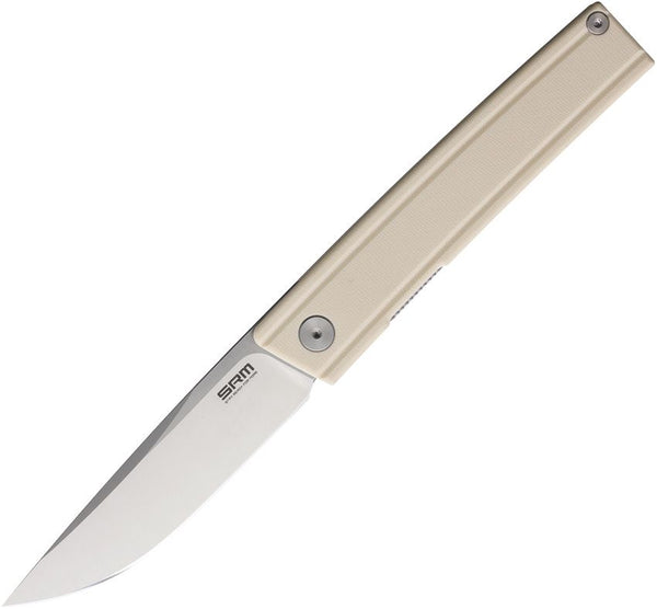 SRM Knives Gent Linerlock Ivory G10 Satin 10Cr15CoMoV