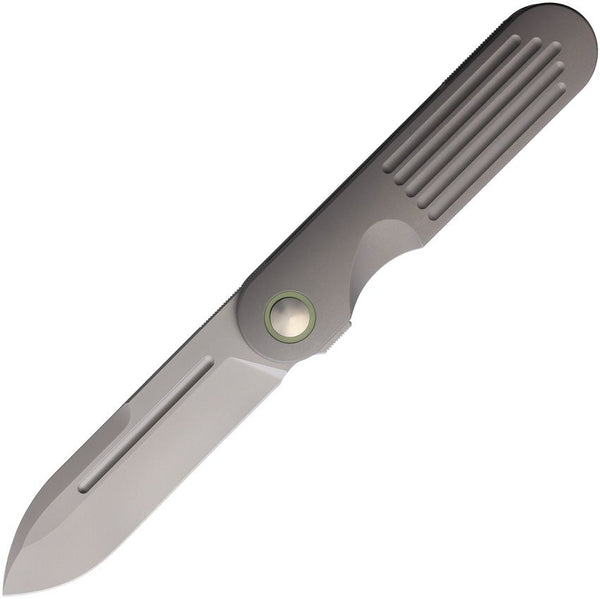 Terrain 365 Narwhal Framelock Marine Gray Titanium Spear Point Terravantium Dendritic Cobalt Blade