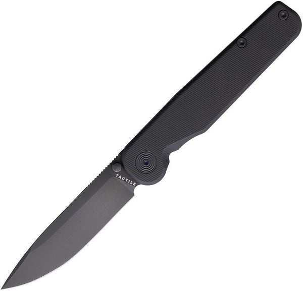 Tactile Knife Company Rockwall Linerlock Blackout Sculpted Titanium DLC Coated MagnaCut