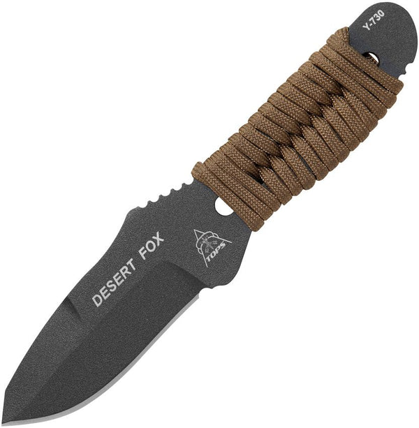 TOPS Knives Desert Fox Paracord Wrap Tactical Gray 1095HC