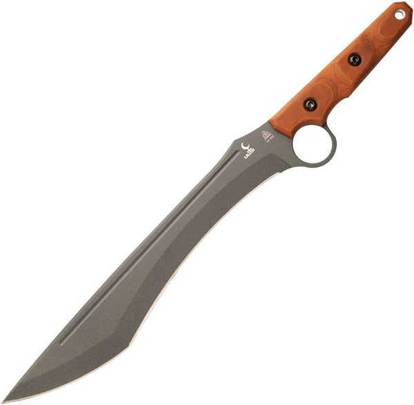 TOPS Knives Lilith Fixed Blade Tan Canvas Micarta Tactical Gunsmoke 1095HC