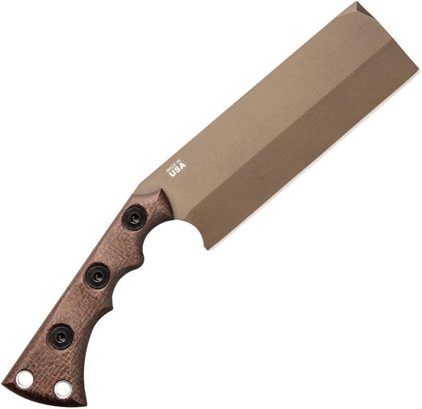 TOPS Knives Nata Fixed Blade Black & Brown Burlap Micarta Midnight Bronze 1095HC