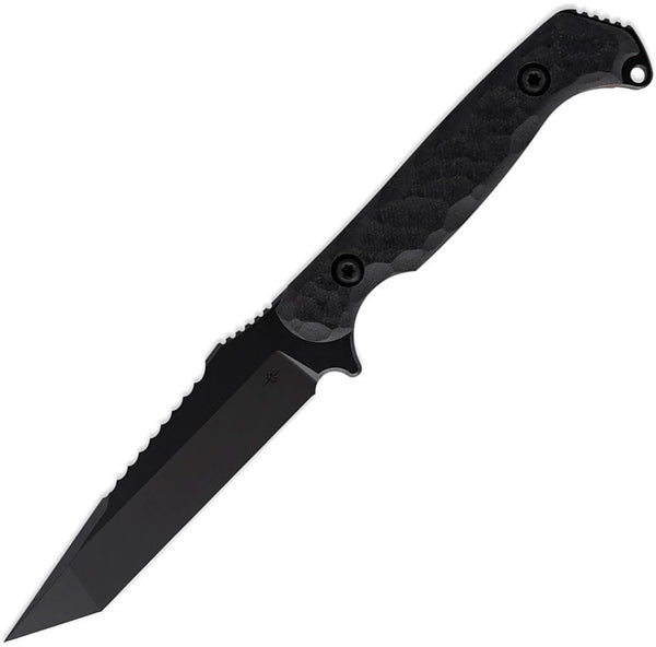 Toor Darter T Fixed Blade Shadow Black Sculpted G10 Sawback Gun-Kote Tanto CPM S35VN