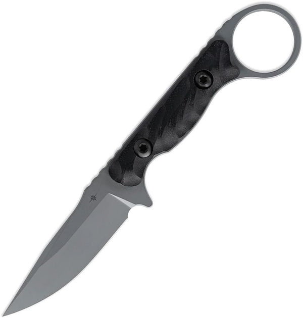 Toor Knives Jank Shank S Fixed Blade Black Sculpted G10 Gray Gun-Kote CPM-M4