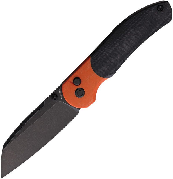 Vosteed Thornton Trek Lock Black/Orange G10 Black Stonewash Sheepsfoot 14C28N Sandvik