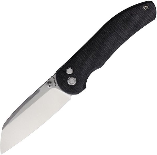 Vosteed Thornton Trek Lock Black Canvas Micarta Satin Sheepsfoot 14C28N Sandvik