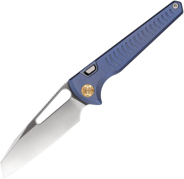 Vosteed Gavko Leopard Top Linerlock Blue Stonewash Titanium Satin Sheepsfoot Bohler M390