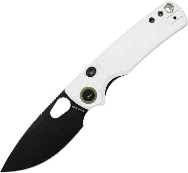 Vosteed Porcupine Top Linerlock White G10 Black Stonewash 14C28N