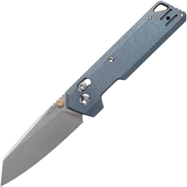 Vosteed Parallel Crossbar Lock Blue SW Titanium Stonewash Reverse Tanto 154CM