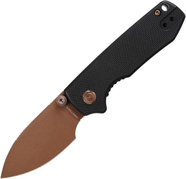 Vosteed Raccoon Cub A3604 Linerlock Black G10 Copper Dune 14C28N Sandvik