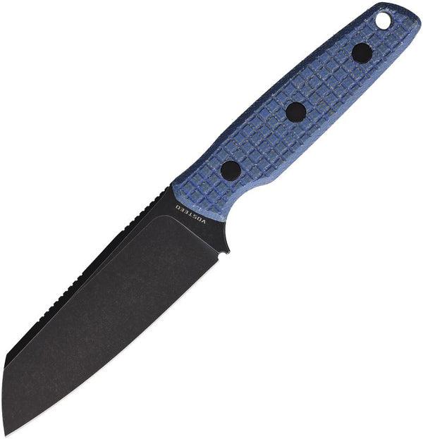 Vosteed Mink Fixed Blade Blue Canvas Micarta Black Stonewash Nitro V