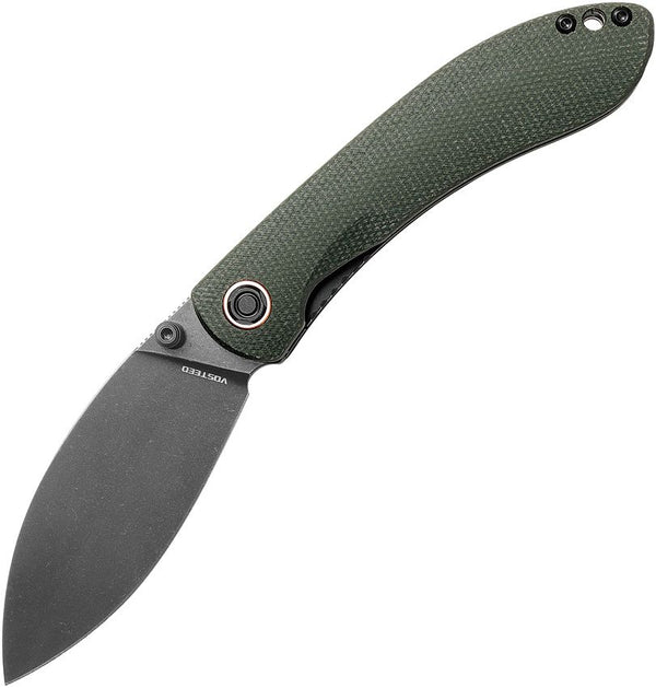 Vosteed Nightshade TS Linerlock Green Canvas Micarta Black Stonewash Nitro V