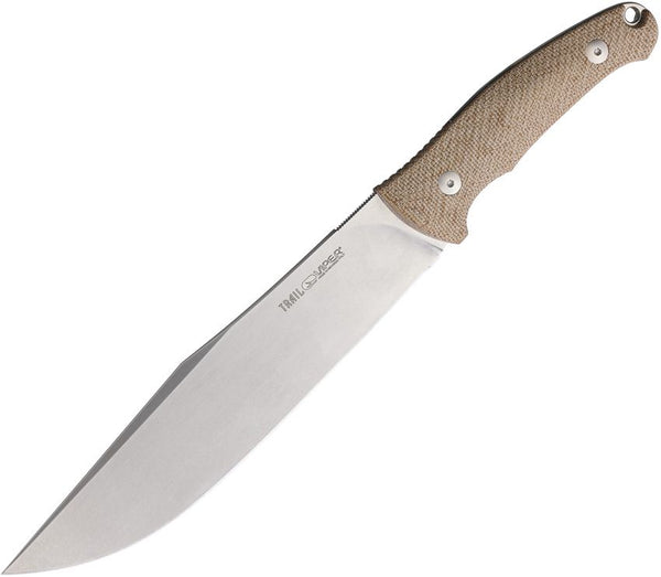 Viper Trail Fixed Blade Natural Canvas Micarta Stonewash Bohler N690