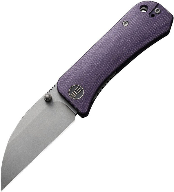 We Knife Co Ltd Banter Linerlock Purple Canvas Micarta Stonewash Wharncliffe S35VN