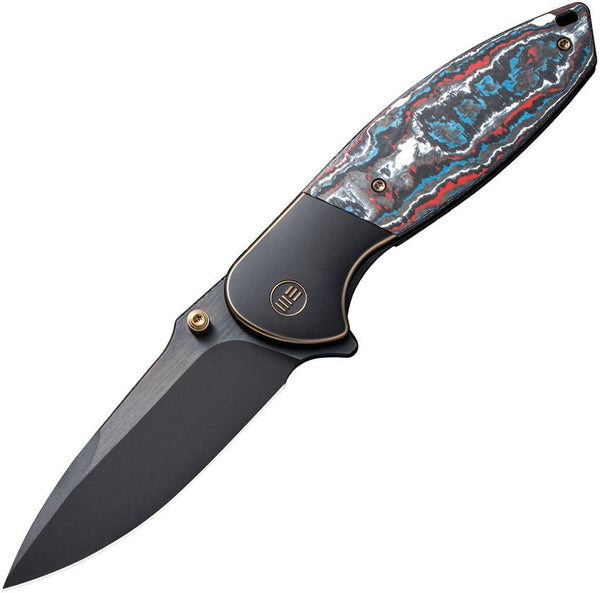 We Knife Co Ltd Nitro OG Framelock Black Titanium w Nebula Carbon Fiber Inlay Black Stonewash CPM-20CV