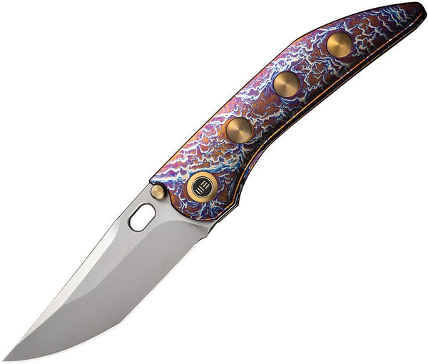 We Knife Co Ltd Attor Framelock Flamed 6AL4V Titanium Modified Persian Polished Bead Blasted CPM 20CV