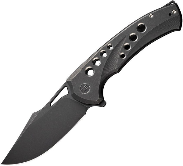 We Knife Co Ltd Swiftfin Framelock Blackout Stonewash Titanium CPM-20CV