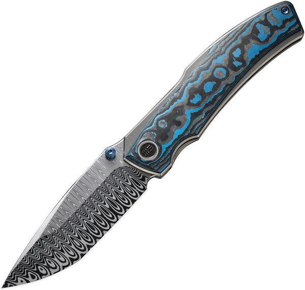 We Knife Co Ltd Swordfin Linerlock Arctic Storm Fat Carbon Fiber Tanto Damasteel (Hugin)