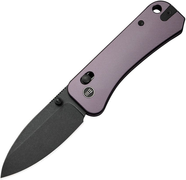 We Knife Co Ltd Banter 2 Crossbar Lock Purple Aluminum Black Stonewash CPM S35VN