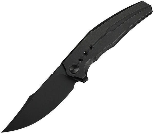 We Knife Co Ltd Kyklos Framelock Blackout 6AL4V Titanium Stonewashed Clip Point Bohler M390