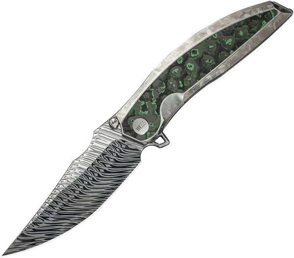 We Knife Co Ltd Quinseris Nested Frame Lock 6AL4V Titanium w Jungle Wear Fat CF Inlay Damasteel (Fafnir)