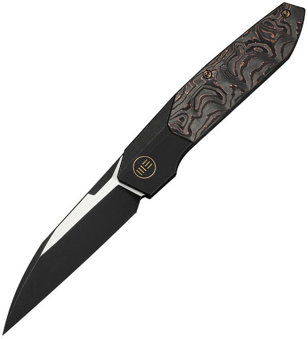 We Knife Co Ltd Brr15 Bolster Lock  6AL4V Titanium With Copper Foil Carbon Fiber Inlay Two Tone Wharncliffe Bohler M390