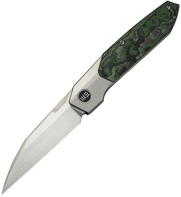 We Knife Co Ltd Brr15 Bolster Lock 6AL4V Titanium w Jungle Wear FatCarbon Fiber Inlay Hand Rubbed Satin Wharncliffe Bohler M390