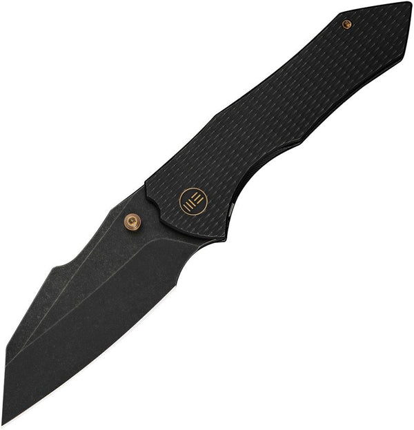 We Knife Co Ltd High-Fin XL Framelock Blackout Textured Titanium Reverse Tanto Stonewash CPM-20CV
