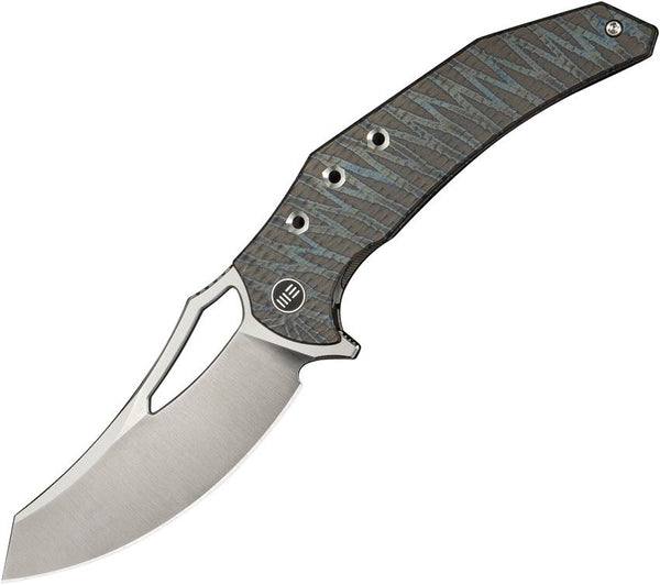 We Knife Co Ltd Epaulette Framelock Tiger Stripe Anodized Titanium Satin Bohler M390