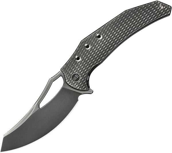 We Knife Co Ltd Epaulette Framelock Gray Checkered Titanium Gray Polished Bohler M390