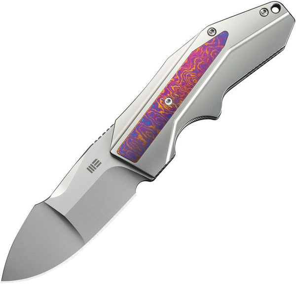 We Knife Co Ltd Coral Framelock BB Titanium w Timascus Inlay Bead Blast CPM-20CV