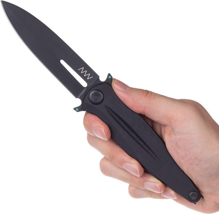 Acta Non Verba Knives Z400 Linerlock Blackout G10 DLC Coated Sleipner - Knives.mx